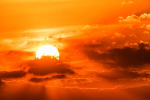 Gorgeous colorful sunset skyscape with dramatic clouds